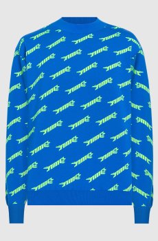 Синий свитшот с узором логотипа