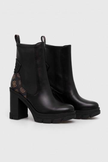 Полусапожки Guess XENO женские цвет чёрный каблук кирпичик FL7XNO FAL10 Полусапожки Guess XENO женские цвет чёрный каблук кирпичик FL7XNO FAL10