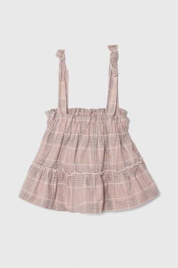 Детская хлопковая юбка Jamiks цвет розовый mini расклешённая