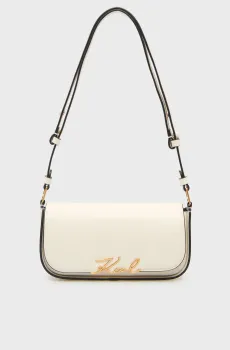 Женская белая кожаная сумка signature Белый ONESIZE Karl Lagerfeld A1W30039