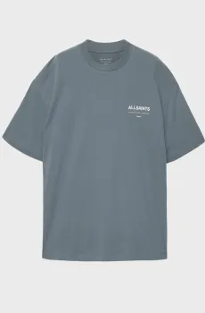Мужская голубая футболка BACKSTAGE Голубой S AllSaints M033PF