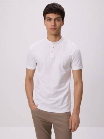 Reserved - Сорочка поло regular з коміром-стійкою - білий - 842DI-00X