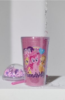 Чашка з кришкою, кульками та соломинкою My Little Pony - різнобарвний
