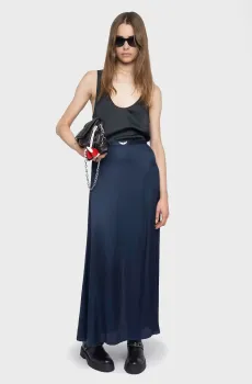 Женская темно-синяя юбка Jimeno Синий 34 ZADIG&VOLTAIRE WWSK01613_ENCRE