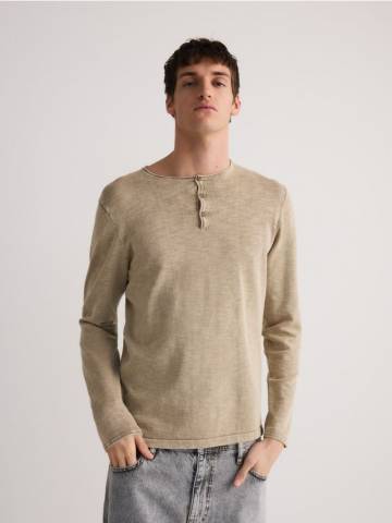 Reserved - MEN`S SWEATER - бежевий - 922ED-80X Reserved - MEN`S SWEATER - бежевий - 922ED-80X