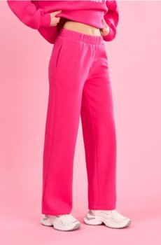 Штани прямого крою - яскраво-рожевий