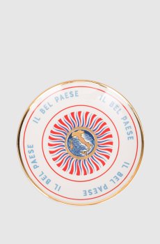 Белая фарфоровая сувенирная тарелка Italy