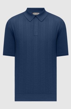 Синее поло в узор