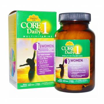 Женские мультивитамины Country Life Core Daily-1 for Women 50+, 60 таблеток Женские мультивитамины Country Life Core Daily-1 for Women 50+, 60 таблеток