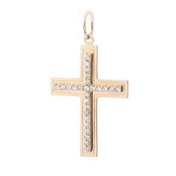 Золотой крестик (фианиты) п01672 Золотой крестик (фианиты) п01672