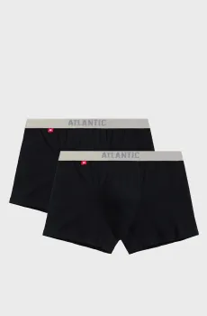Мужские черные боксеры (2 шт) Черный S Atlantic 2BMH-012