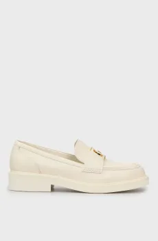 Женские белые кожаные лоферы SHUTTLE Белый 37 Guess FLPSHULEA14
