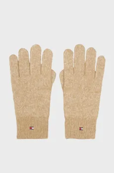Женские бежевые перчатки FLAG Бежевый ONESIZE Tommy Hilfiger AW0AW17797