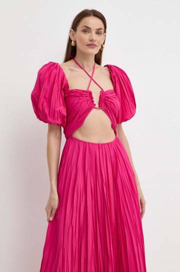 Платье Luisa Spagnoli RUNWAY COLLECTION цвет розовый maxi расклешённое 541115 Платье Luisa Spagnoli RUNWAY COLLECTION цвет розовый maxi расклешённое 541115