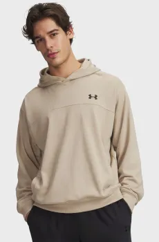 Мужское бежевое худи UA Rival LW Hoodie Бежевый L Under Armour 6012335-299