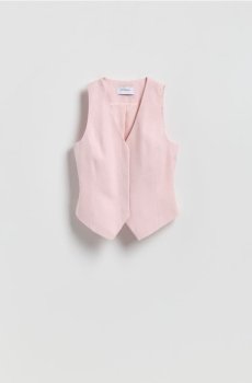 Reserved - Костюмний жилет із зав’язками - пастельний рожевий - 170IS-03X