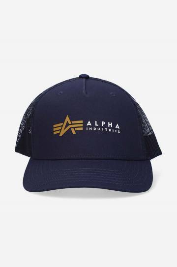 Кепка Alpha Industries цвет синий с принтом 106901.07-navy Кепка Alpha Industries цвет синий с принтом 106901.07-navy