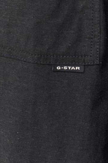 Рубашка с примесью льна G-Star Raw цвет чёрный relaxed классический воротник Рубашка с примесью льна G-Star Raw цвет чёрный relaxed классический воротник