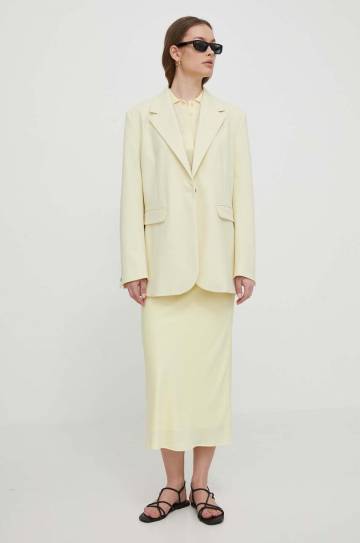 Юбка Calvin Klein цвет фиолетовый midi расклешённая Юбка Calvin Klein цвет фиолетовый midi расклешённая