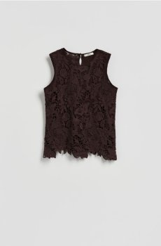 Reserved - Ажурний топ - темно коричневий - 248HT-89X