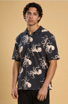 Бавовняна сорочка поло - темно-синій