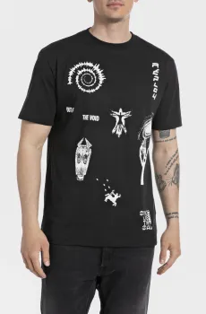 Мужская черная футболка Черный S Replay M6845 .000.2660