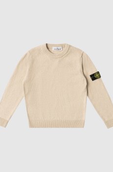 Детский бежевый свитер с логотипом