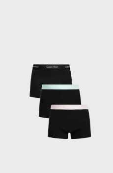 Мужские черные боксеры (3 шт) RELAXED FIT TRUNK Розовый M Calvin Klein LV00NB4286