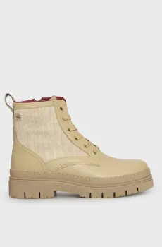 Женские бежевые ботинки NAUTICAL MELTON LEATHER LACE-UP Бежевый 36 Tommy Hilfiger FW0FW08447