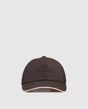 Коричневый кепка с вышивкой логотипа