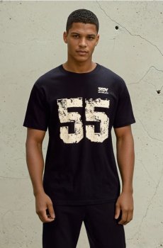 Бавовняна футболка з написом - чорний