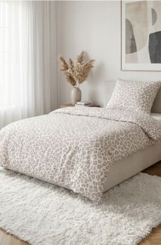 Комплект постільної білизни в цятки - бежевий