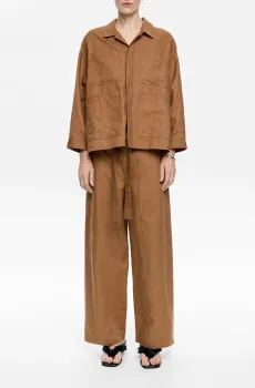 Женские коричневые льняные брюки Коричневый 36 Bimba Y Lola 251BR6028.10601