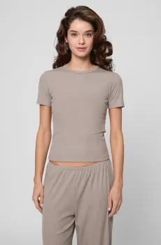 Женская бежевая футболка Бежевый XL PRPY PWTSHGOK42