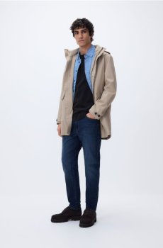 Reserved - Парка зі знімним каптуром - бежевий - 540HZ-80X