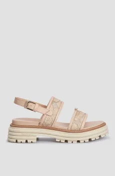 Женские бежевые кожаные сандалии Бежевый 37 Baldinini D3E400P1NAPZ;TDTD