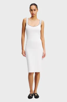 Женское белое платье KNIT BODYCON DRESS Белый L Karl Lagerfeld A2W13018