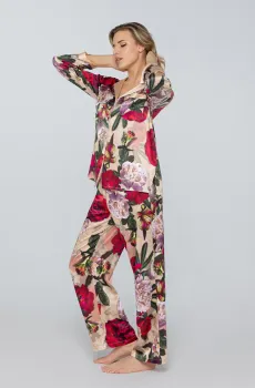 Женские шелковые брюки с узором Разноцветный 44 MARC&ANDRE W23-00SS110