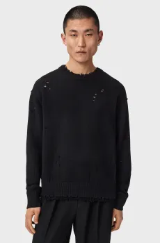 Мужской черный шерстяной джемпер WOLF Черный L AllSaints M017KF