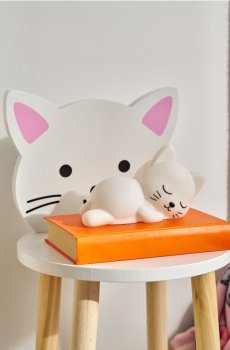 Дитяча нічна лампа у формі кошеня - білий