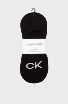 Мужские черные следы (3 пары) CK MEN FOOTIE HIGH CUT 3P LOGO Черный ONESIZE Calvin Klein 701218723