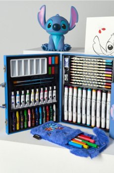 Набір художніх товарів у валізці Stitch – 42 предмети - синій