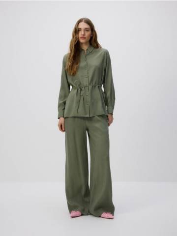 Reserved - LADIES` SHIRT - коричневувато-зелений - VL620-78X Reserved - LADIES` SHIRT - коричневувато-зелений - VL620-78X