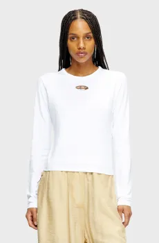 Женский белый лонгслив T-UNCUTIE-LONG-LS-OD Белый L Diesel A19438 0CLBR