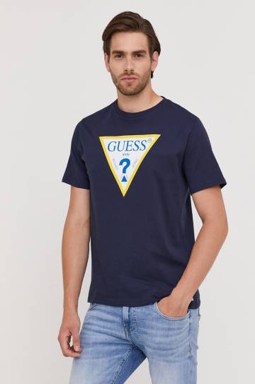 Футболка Guess мужская цвет синий с принтом Футболка Guess мужская цвет синий с принтом
