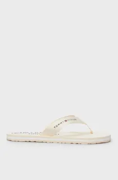 Женские бежевые вьетнамки GLOBAL STRIPES FLAT BEACH SANDAL Бежевый 37 Tommy Hilfiger FW0FW07856