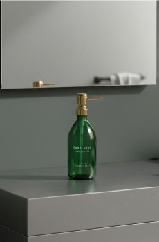 Скляний дозатор для рідкого мила - зелений