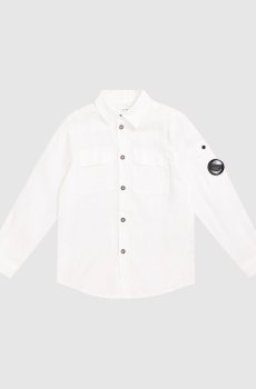 Детская белая футболка из льна