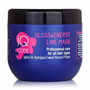 Маска для волос IQ code Gloss & Energy Line Mask блеск и сила, 500 мл Маска для волос IQ code Gloss & Energy Line Mask блеск и сила, 500 мл