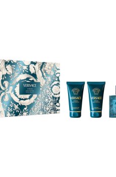 Парфюмированный набор мужской Versace Eros Set (туалетная вода, 50 мл + бальзам после бритья, 50 мл + гель для душа, 50 мл)